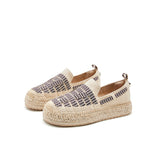Load image into Gallery viewer, JOY&amp;MARIO Handmade Women’s Slip-On Espadrille Fabri Loafers in Apricot-05379W