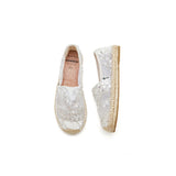 Handmade Women’s Slip-On Espadrille Sequin Mesh Loafers in Pink-05328W