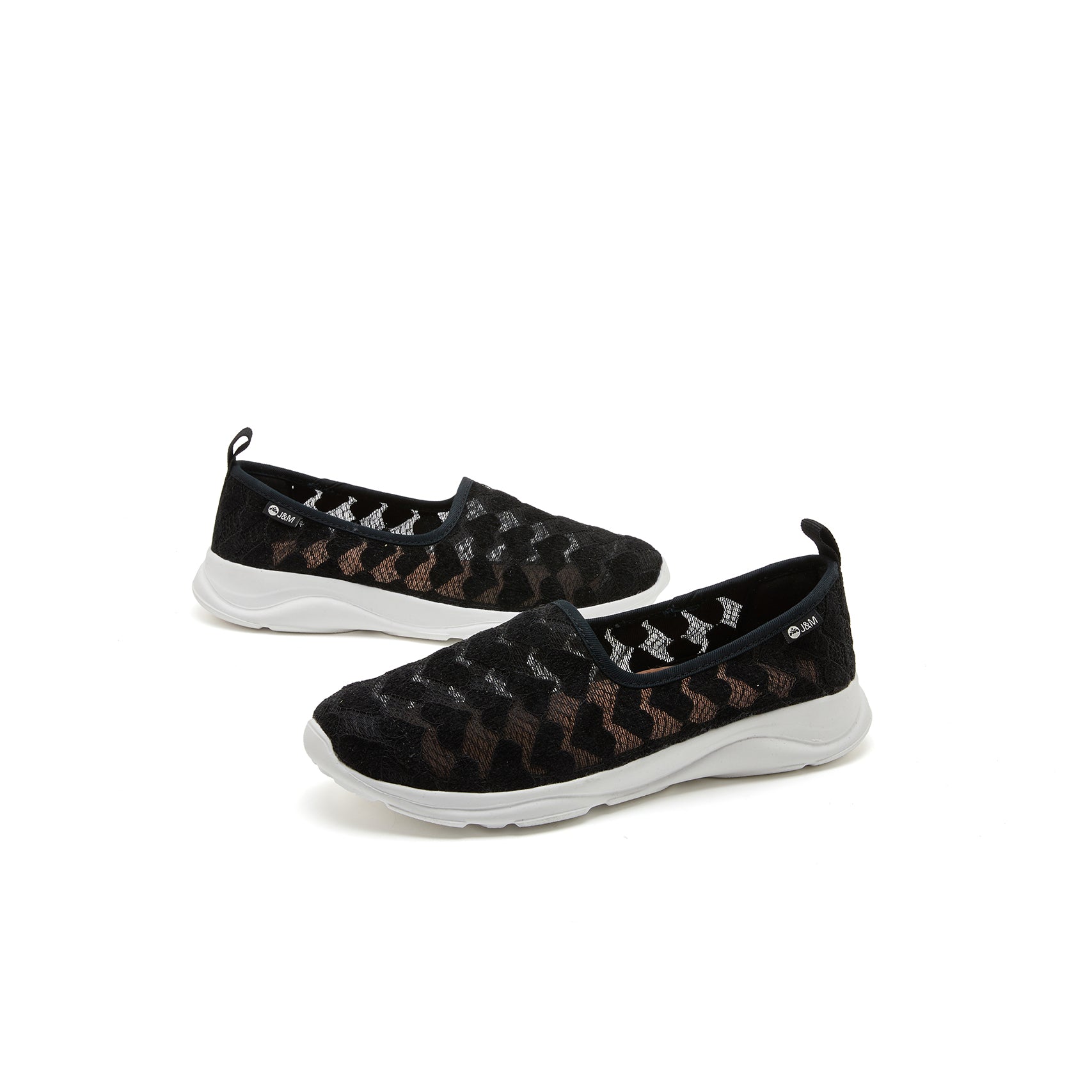 JOY&MARIO Women’s Slip-On Mesh Loafers Comfortable  Platform Shoes  78381W  Black