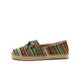 Load image into Gallery viewer, JOY&amp;MARIO Handmade Women’s Slip-On Espadrille Stripe Loafers Flats Shoes 05327W Green
