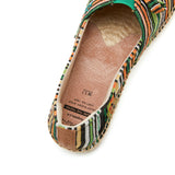 Load image into Gallery viewer, JOY&amp;MARIO Handmade Women’s Slip-On Espadrille Stripe Flats in Green-05327W