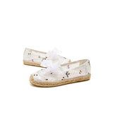 Load image into Gallery viewer, JOY&amp;MARIO Handmade Women’s Slip-On Espadrille Fabric Loafers Flats in White-05330W