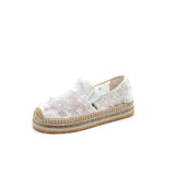 Load image into Gallery viewer, JOY&amp;MARIO Handmade Women’s Slip-On Espadrille Mesh Loafers Flats Shoes 05356W Beige