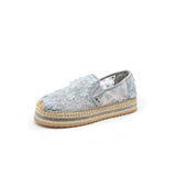 Load image into Gallery viewer, JOY&amp;MARIO Handmade Women’s Slip-On Espadrille Mesh Loafers Flats in Grey-05356W