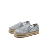 Load image into Gallery viewer, JOY&amp;MARIO Handmade Women’s Slip-On Espadrille Mesh Loafers Flats Shoes 05356W Grey