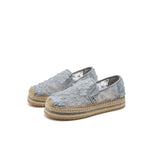 Load image into Gallery viewer, JOY&amp;MARIO Handmade Women’s Slip-On Espadrille Mesh Loafers Flats in Grey-05356W