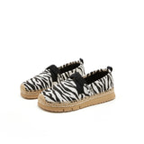 Load image into Gallery viewer, JOY&amp;MARIO Handmade Women’s Slip-On Espadrille Fabric Loafers Platform Shoes 57370W Zebra