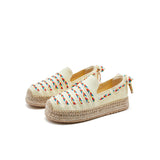Load image into Gallery viewer, JOY&amp;MARIO Handmade Women’s Slip-On Espadrille Canvas Loafers in Yellow-05321W