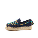 Load image into Gallery viewer, JOY&amp;MARIO Handmade Women’s Slip-On Espadrille Canvas Loafers in Navy-05321W