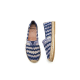 Load image into Gallery viewer, JOY&amp;MARIO Handmade Women’s Slip-On Espadrille Mesh Loafers Flats Shoes 05320W Blue