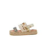 Handmade Women’s Slip-On Espadrille Fabric Loafers Flats Sandal-05372W