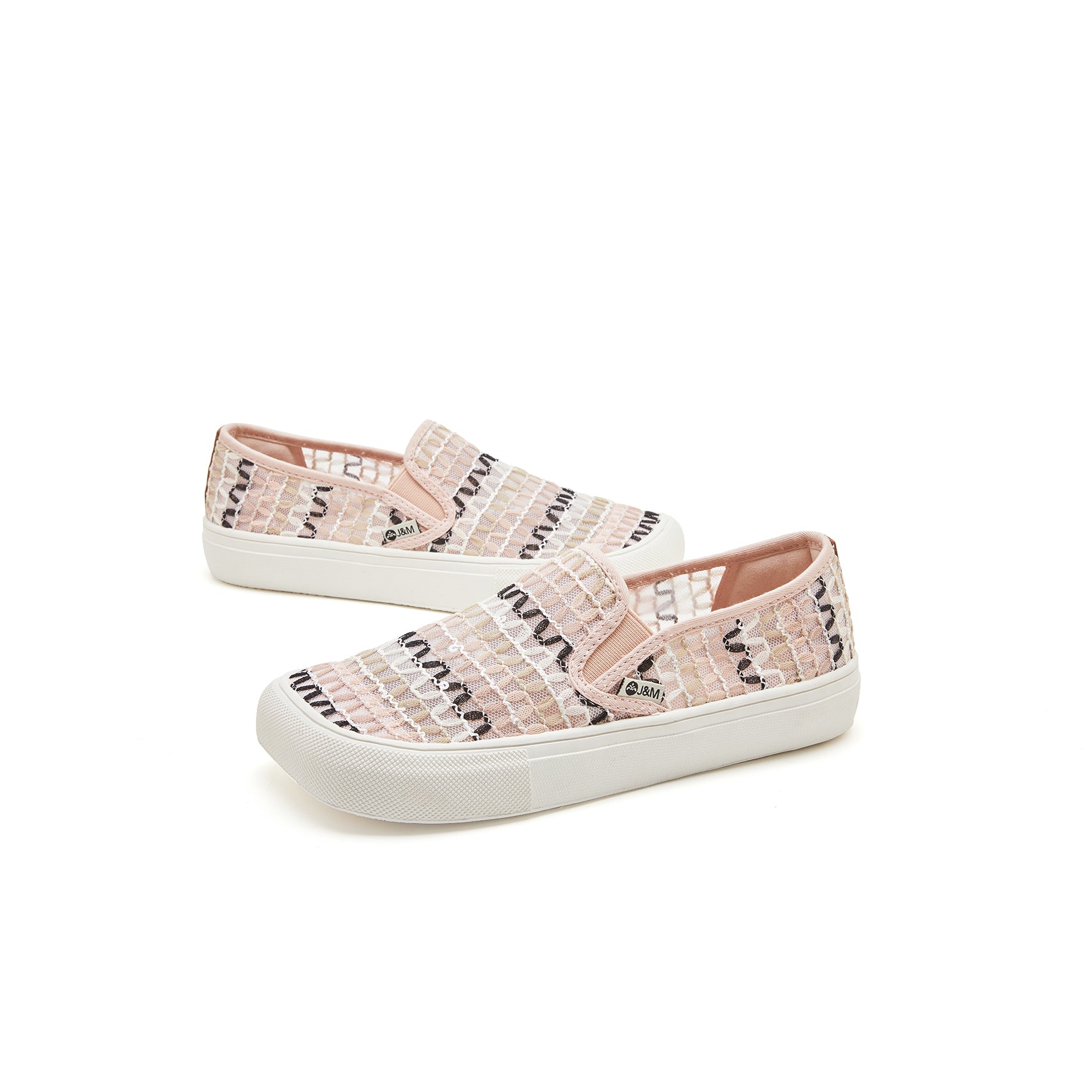 JOY&MARIO Women’s Slip-On Mesh Loafers in Pink-65275W