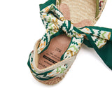 Load image into Gallery viewer, JOY&amp;MARIO Handmade Women’s Slip-On Espadrille Fabric Loafers Flats Sandal in Green-05332W