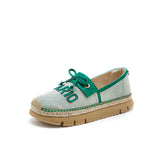 Load image into Gallery viewer, JOY&amp;MARIO Handmade Women’s Slip-On Espadrille Fabric Loafers in Green-52113W