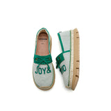 Load image into Gallery viewer, JOY&amp;MARIO Handmade Women’s Slip-On Espadrille Fabric Loafers Platform Shoes 52113W Green