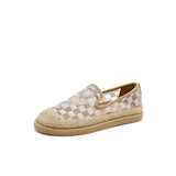 Load image into Gallery viewer, JOY&amp;MARIO Handmade Women’s Slip-On Espadrille Mesh Loafers Flats in Apricot-69231W