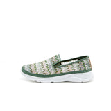 Load image into Gallery viewer, JOY&amp;MARIO Women’s Slip-On Mesh Loafers in Green-78380W