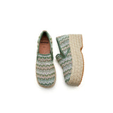 Load image into Gallery viewer, JOY&amp;MARIO Handmade Women’s Slip-On Espadrille Mesh Loafers Wedges Shoes 86181W Green