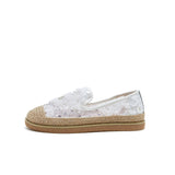 Load image into Gallery viewer, JOY&amp;MARIO Handmade Women’s Slip-On Espadrille Mesh Loafers Flats in White-69229W