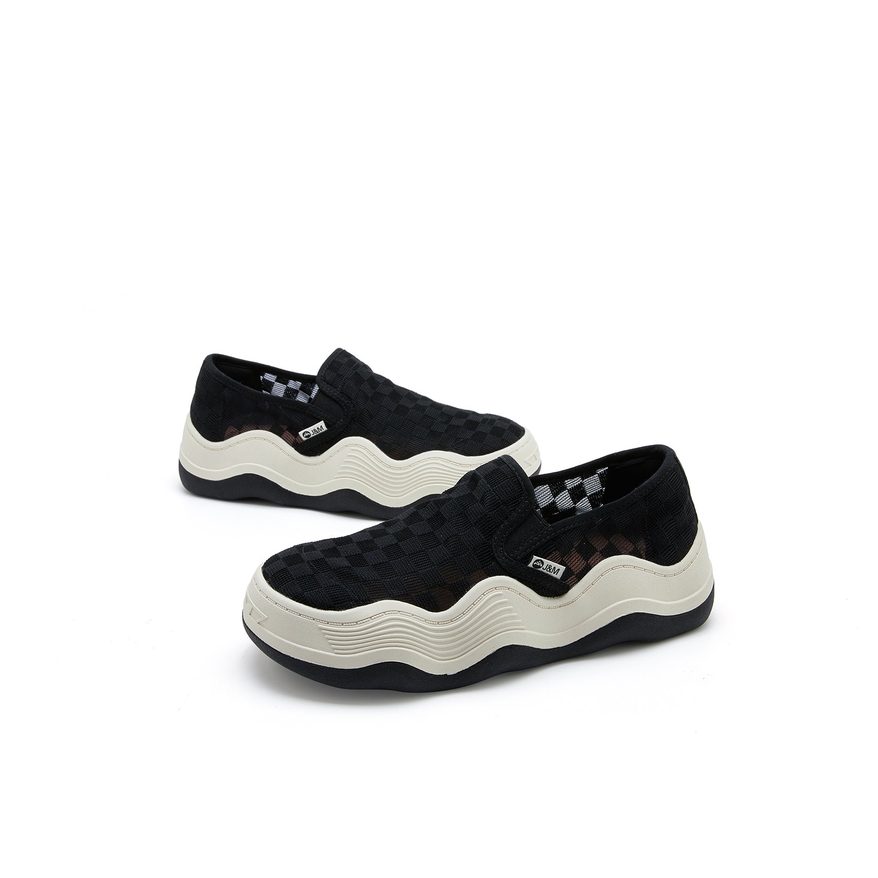 JOY&MARIO Women’s Slip-On Mesh Loafers in Black-87312W