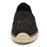 Load image into Gallery viewer, JOY&amp;MARIO Handmade Women’s Slip-On Espadrille Mesh Loafers Flats in Black-A01070W