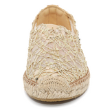 Load image into Gallery viewer, JOY&amp;MARIO Handmade Women’s Slip-On Espadrille Mesh Loafers Flats Shoes A01070W Gold