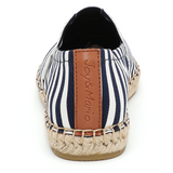 Load image into Gallery viewer, JOY&amp;MARIO Handmade Women’s Slip-On Espadrille Stripe Loafers Flats in Navy-A01601W