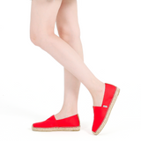 Load image into Gallery viewer, JOY&amp;MARIO Handmade Women’s Slip-On Espadrille Fabric Loafers Flats in Red-A01602W