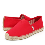 Load image into Gallery viewer, JOY&amp;MARIO Handmade Women’s Slip-On Espadrille Fabric Loafers Flats in Red-A01602W