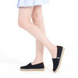 Load image into Gallery viewer, JOY&amp;MARIO Handmade Women’s Slip-On Espadrille Fabric Loafers Flats Shoes A01602W Navy