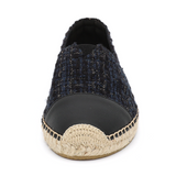 Load image into Gallery viewer, JOY&amp;MARIO Handmade Women’s Slip-On Espadrille Tweed Loafers Flats in Navy-A01962W