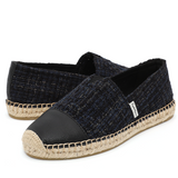 Load image into Gallery viewer, JOY&amp;MARIO Handmade Women’s Slip-On Espadrille Tweed Loafers Flats in Navy-A01962W