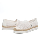 Load image into Gallery viewer, JOY&amp;MARIO Handmade Women’s Slip-On Espadrille Mesh Loafers Platform in White-A51350W