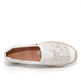 Load image into Gallery viewer, JOY&amp;MARIO Handmade Women’s Slip-On Espadrille Mesh Loafers Platform in White-A51350W