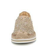 Load image into Gallery viewer, JOY&amp;MARIO Handmade Women’s Slip-On Espadrille Mesh Loafers Platform in Gold-A51393W