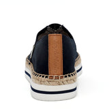 Load image into Gallery viewer, JOY&amp;MARIO HandmadeWomen’s Slip-On Espadrille Fabric Loafers Platform Shoes A51396W Navy