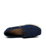 Load image into Gallery viewer, JOY&amp;MARIO Handmade Women’s Slip-On Espadrille Denim Loafers Wedges in Denim-A86118W