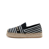 Load image into Gallery viewer, JOY&amp;MARIO Handmade Women’s Slip-On Espadrille Canvas Loafers in Black-05339W JOYANDMARIO