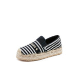 Load image into Gallery viewer, JOY&amp;MARIO Handmade Women’s Slip-On Espadrille Canvas Loafers in Black-05339W JOYANDMARIO