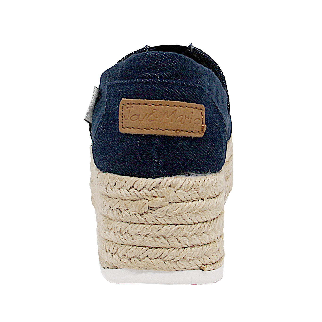 JOY&MARIO Handmade Women’s Slip-On Espadrille Denim Loafers Wedges in Denim-A86118W JOYANDMARIO