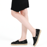 Load image into Gallery viewer, JOY&amp;MARIO Handmade Women’s Slip-On Espadrille Mesh Loafers Flats in Black-A01287W JOYANDMARIO