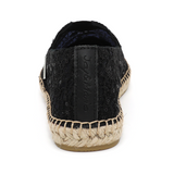 JOY&MARIO Handmade Women’s Slip-On Espadrille Mesh Loafers Flats in Black-A01961W JOYANDMARIO