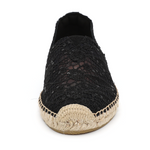 JOY&MARIO Handmade Women’s Slip-On Espadrille Mesh Loafers Flats in Black-A01961W JOYANDMARIO