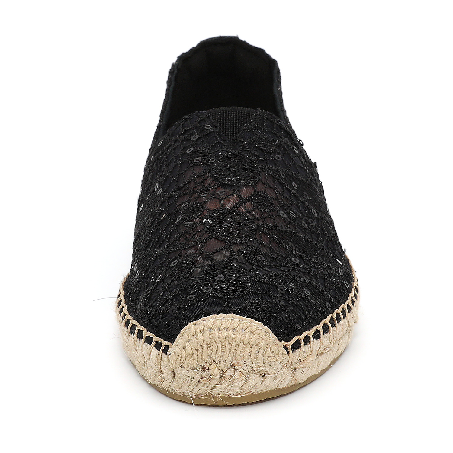 JOY&MARIO Handmade Women’s Slip-On Espadrille Mesh Loafers Flats in Black-A01961W JOYANDMARIO