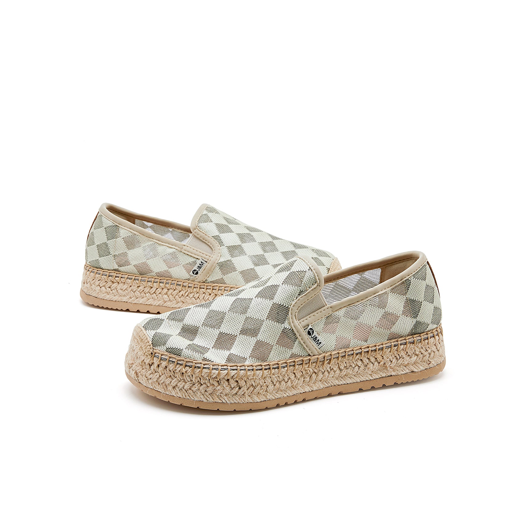 JOY&MARIO Handmade Women’s Slip-On Espadrille Mesh Loafers in Apricot-05337W JOYANDMARIO