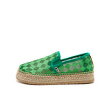 Load image into Gallery viewer, JOY&amp;MARIO Handmade Women’s Slip-On Espadrille Mesh Loafers in Green-05337W JOYANDMARIO