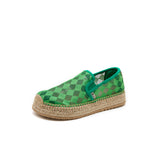 Load image into Gallery viewer, JOY&amp;MARIO Handmade Women’s Slip-On Espadrille Mesh Loafers in Green-05337W JOYANDMARIO