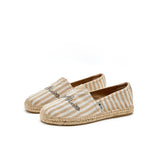 JOY&MARIO Handmade Women’s Slip-On Espadrille Stripe Flats in Apricot-05325W JOYANDMARIO