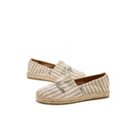 JOY&MARIO Handmade Women’s Slip-On Espadrille Stripe Flats in Apricot-05325W JOYANDMARIO