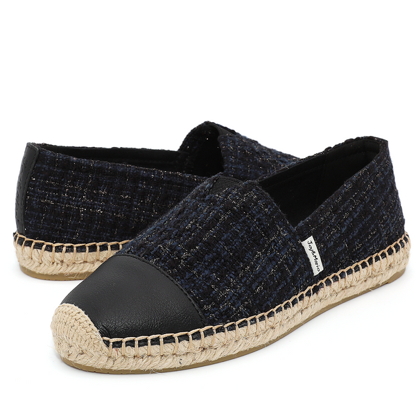 Handmade Women’s Slip-On Espadrille Tweed Loafers Flats-A01962W